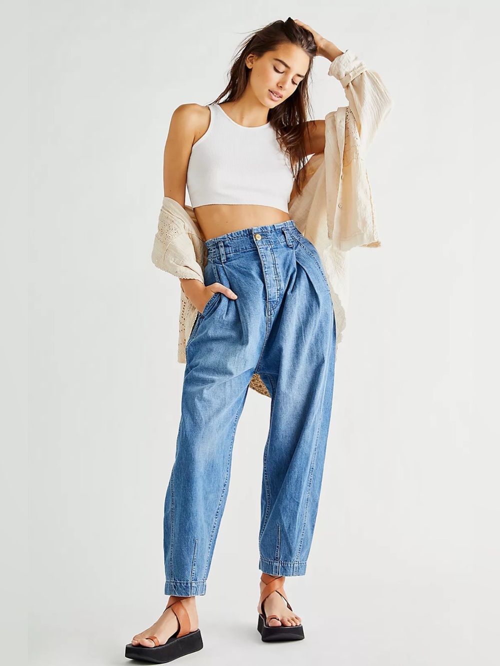 We The Free Sawyer Pull on Boyfriend Jeans Size Small